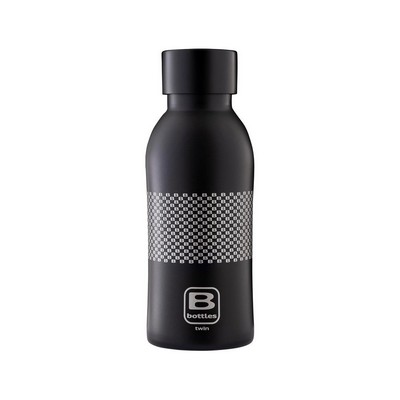 B Bottles Twin - B Pattern - 350 ml - Doppelwandige Thermoflasche aus 18/10 Edelstahl